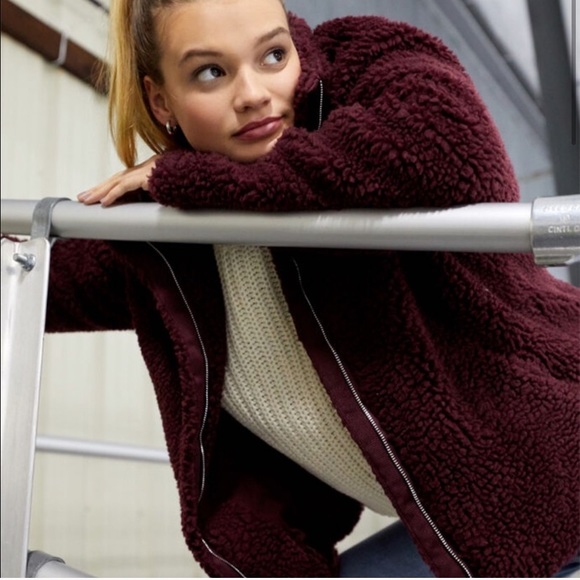 Pacsun Sherpa Teddy Zip-Up Jacket Coat - Picture 1 of 8